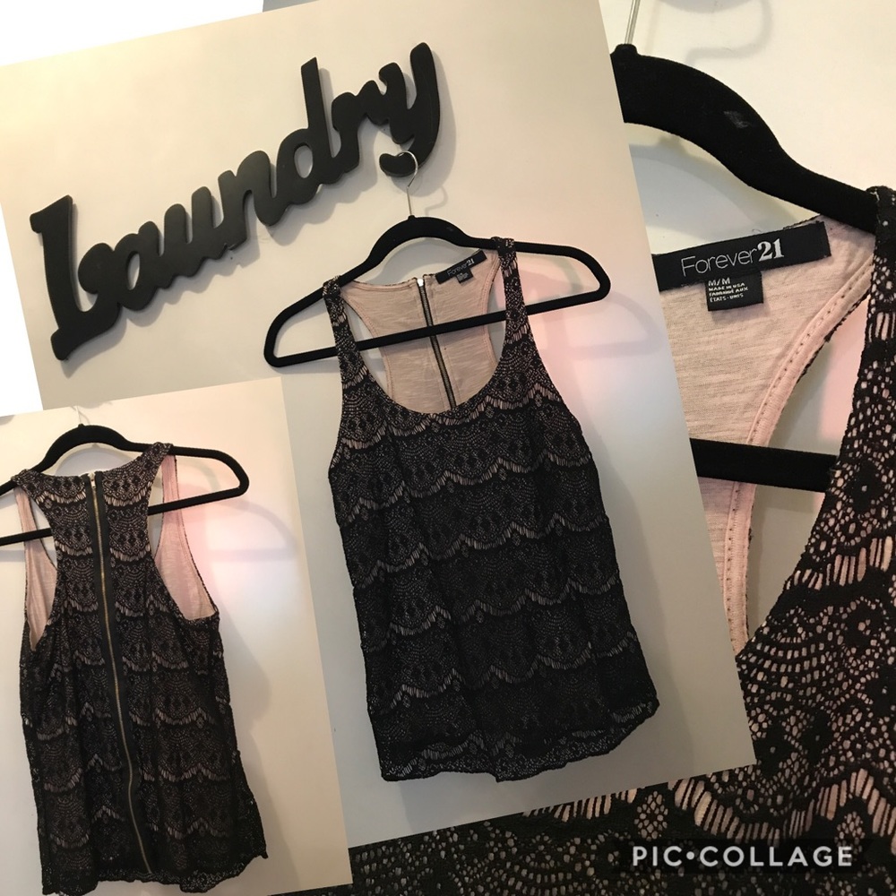 M black lace tank top